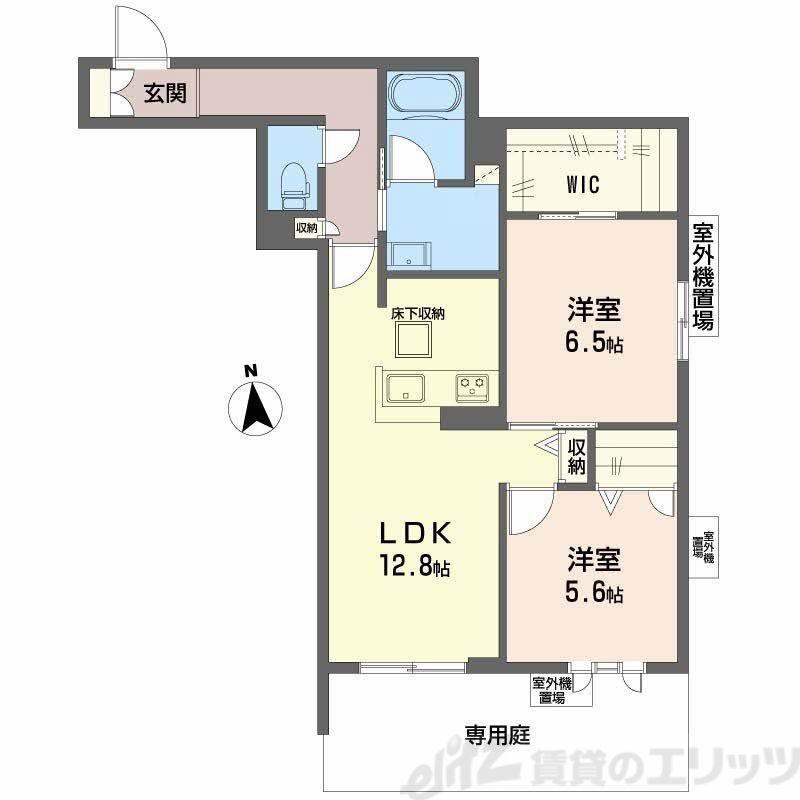 カーメスト プレイス(2LDK/2階)の間取り写真
