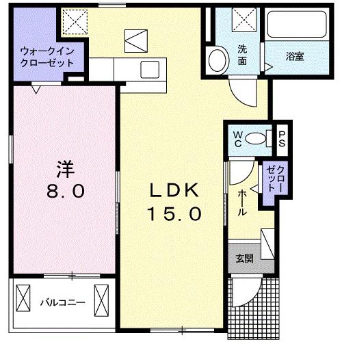 ステラ II(1LDK/1階)の間取り写真