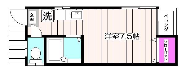 MTハイムII(ワンルーム/2階)の間取り写真