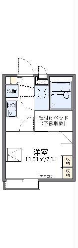 レオパレスベルウッド(1K/1階)の間取り写真