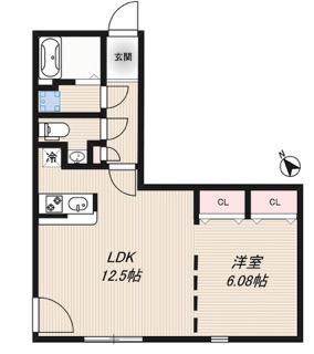 BRANCHE武蔵小山 2階(1LDK/2階)の間取り写真