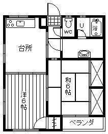メゾンK(2DK/2階)の間取り写真