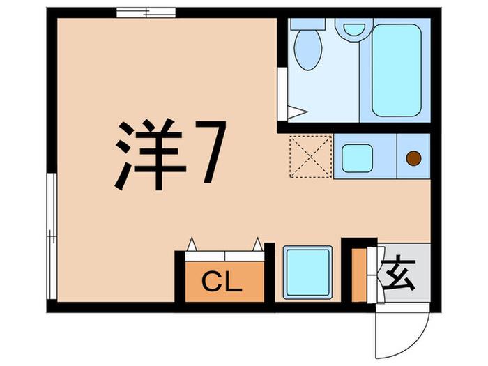 KRM二葉1(ワンルーム/1階)の間取り写真