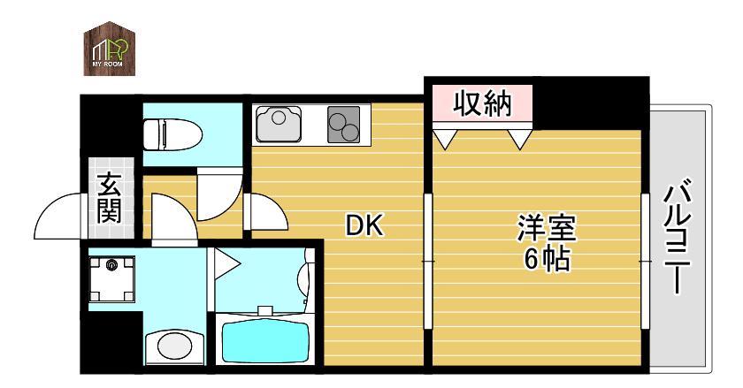 AQUA(1DK/4階)の間取り写真