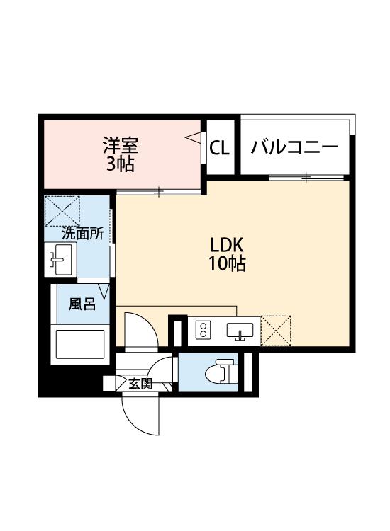 JACK HORENI(1LDK/1階)の間取り写真