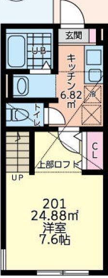 IDEAUS橋本壱番館(1K/2階)の間取り写真