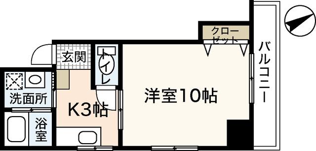 CREA HIROMI(1K/2階)の間取り写真
