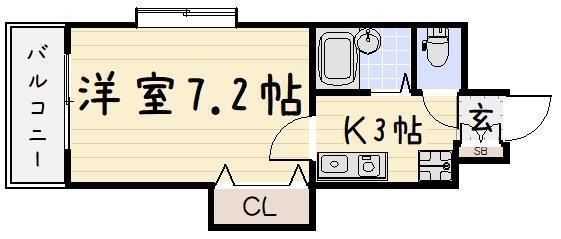 アクス敷島21(1K/1階)の間取り写真
