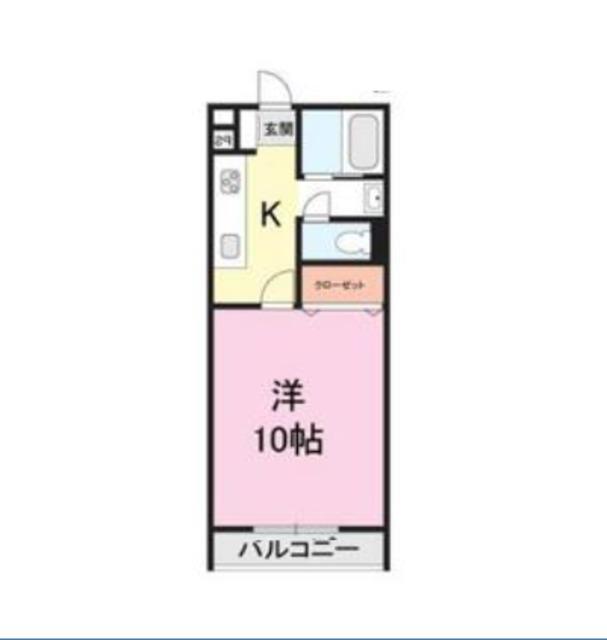ココモ小新南(1K/2階)の間取り写真