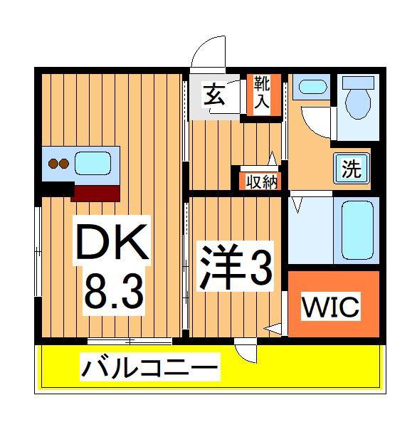 ＪＲ常磐線 柏駅 徒歩11分 3階建 築10年(1DK/3階)の間取り写真