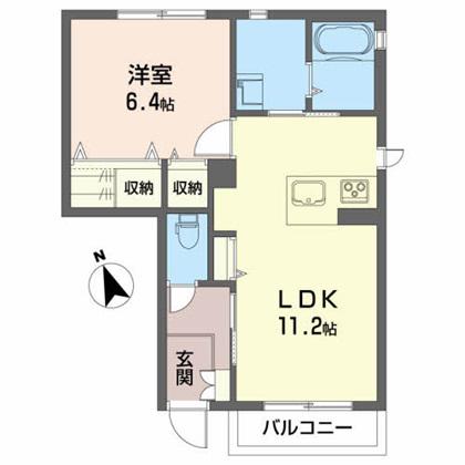 ザナドゥ サウス(1LDK/1階)の間取り写真