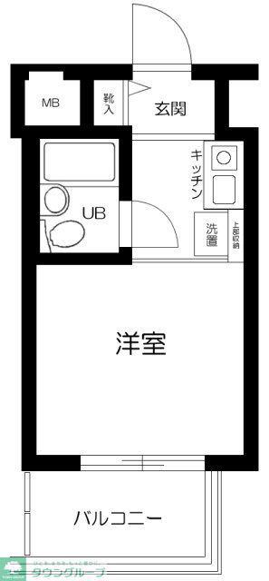 スカイコート下高井戸(1K/12階)の間取り写真