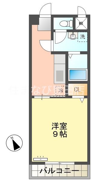 リバティベル三好丘(1DK/3階)の間取り写真
