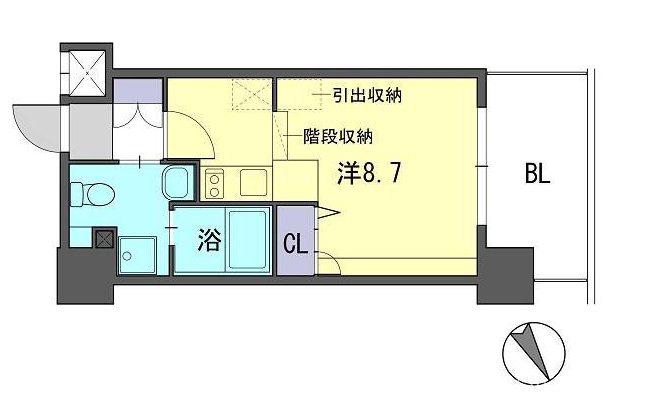 F・PARC GRANDMARK天神(ワンルーム/2階)の間取り写真