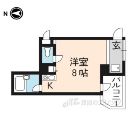 プラネシア京都(ワンルーム/5階)の間取り写真