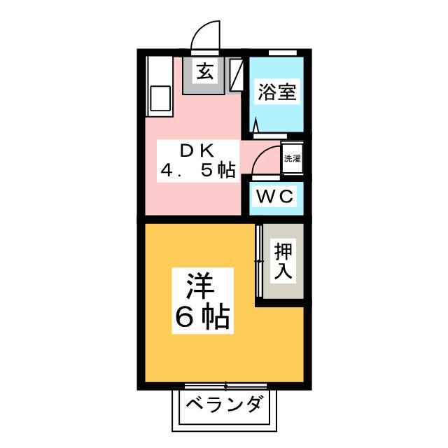 コーポ後藤(1DK/2階)の間取り写真