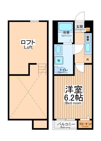 小田急江ノ島線 東林間駅 徒歩10分 2階建 築11年(1K/2階)の間取り写真
