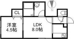 プログレス中島(1LDK/3階)の間取り写真
