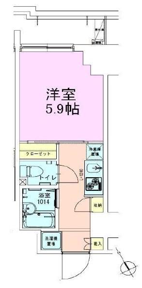 門前仲町レジデンス壱番館(1K/5階)の間取り写真