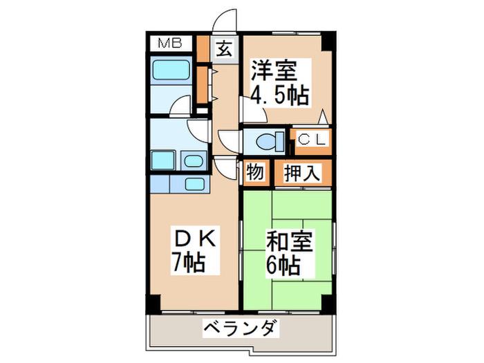 ステイヒルズ(2DK/5階)の間取り写真