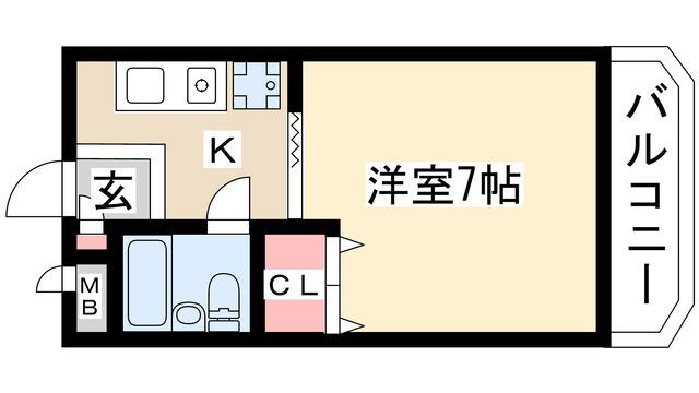 OS・SKYマンションII藤が丘(ワンルーム/4階)の間取り写真