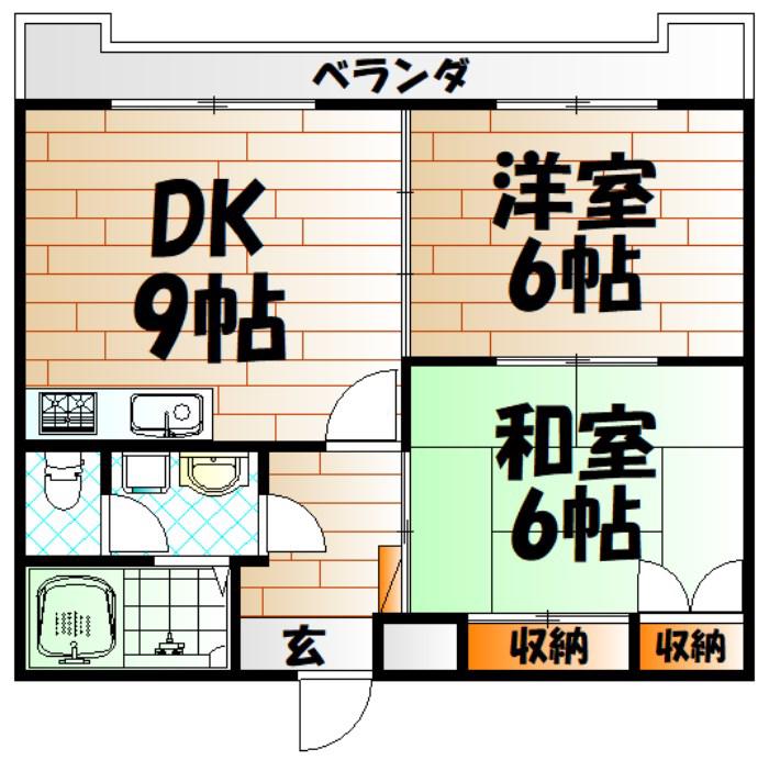 フォーサイトフォワイエ片野R(2DK/7階)の間取り写真