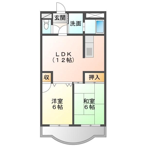ニッシンパークサイド(2LDK/5階)の間取り写真