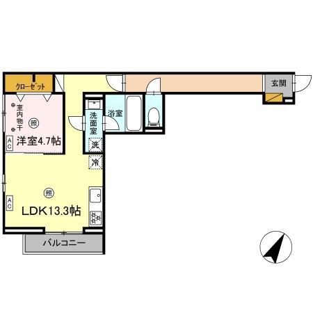 デュランタ(1LDK/2階)の間取り写真