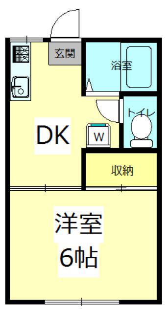ファミーユISEHARA B棟(1DK/1階)の間取り写真