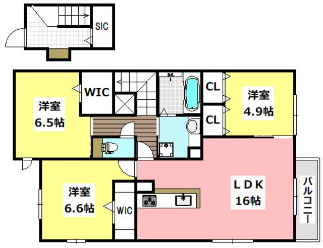 グランガーデン(3LDK/2階)の間取り写真