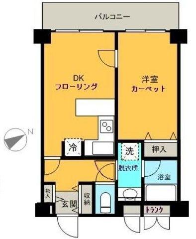 ウィンベルデュエット上板橋第3(1DK/5階)の間取り写真