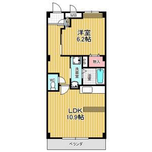 グランシエル(1LDK/1階)の間取り写真