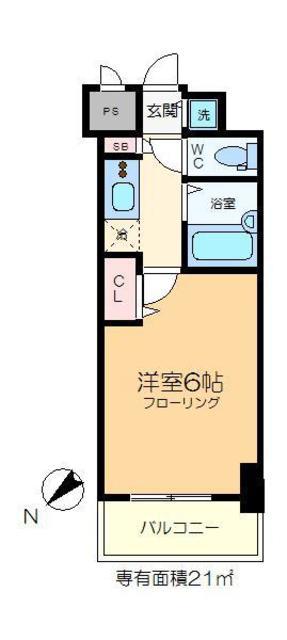 ガーラ・シティ門前仲町(1K/7階)の間取り写真