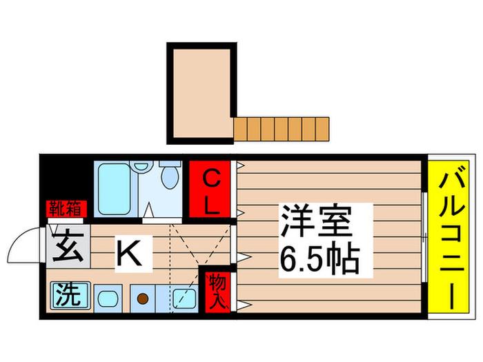 ピソコモド(1K/2階)の間取り写真