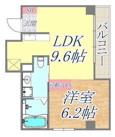 ノベラ西宮江上町(1LDK/7階)の間取り写真