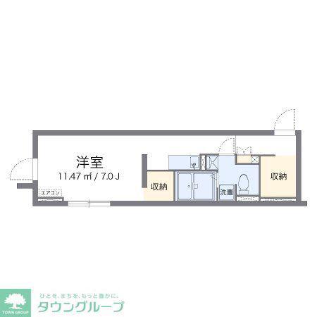アルクアニュースデイ(ワンルーム/1階)の間取り写真