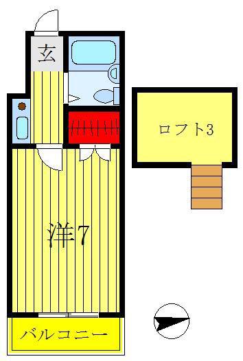 レオパレス松戸第11(1K/1階)の間取り写真