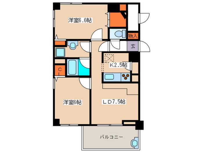 フォーシーズン桜台(2LDK/4階)の間取り写真