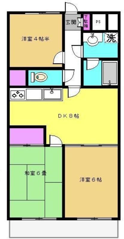 キングスヴィレッジ(3DK/5階)の間取り写真