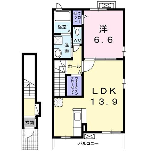 スペリート海山道(1LDK/2階)の間取り写真