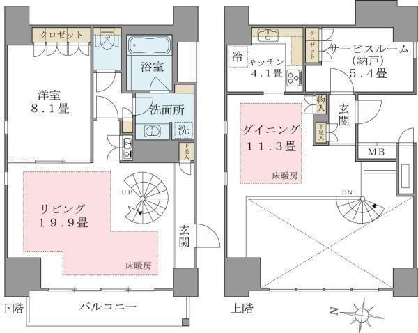 ブリリアイスト東雲キャナルコート(1SLDK/3階)の間取り写真