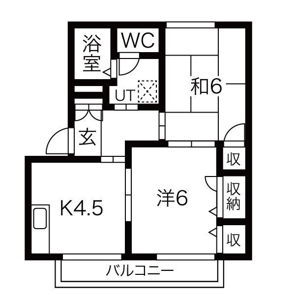 エイト曙 A(2K/2階)の間取り写真