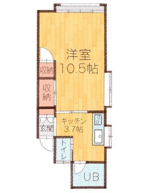 メゾンフォレスト(1K/2階)の間取り写真