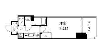 プレサンスOSAKADOMECITYクロスティ(1K/3階)の間取り写真