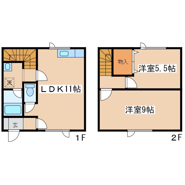 みなとマンション(2LDK/1階)の間取り写真