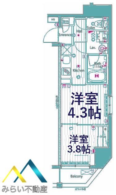ガーラ新横浜グランドステージ(2K/6階)の間取り写真