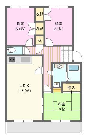 ガーデンヒルズWING(3LDK/1階)の間取り写真
