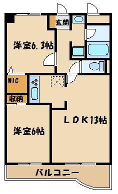 クレスト王子Ⅰ(2LDK/9階)の間取り写真