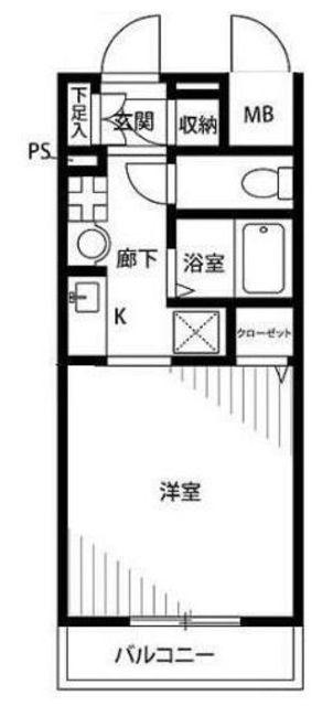 プレール学芸大学(1K/2階)の間取り写真