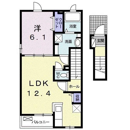 フレッサ(1LDK/2階)の間取り写真